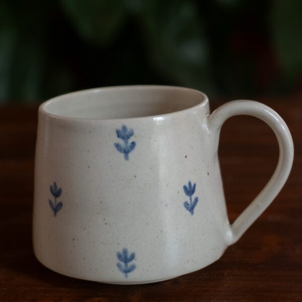 Blue floral motif Mug