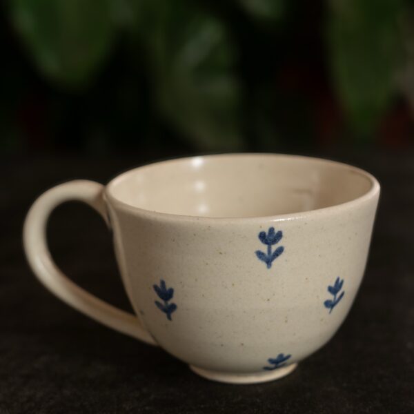 Floral motif cappuccino cup